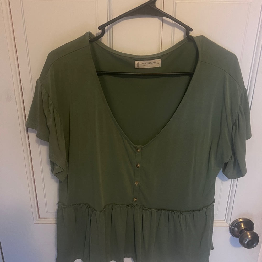 Lucky Brand Olive Green Blouse